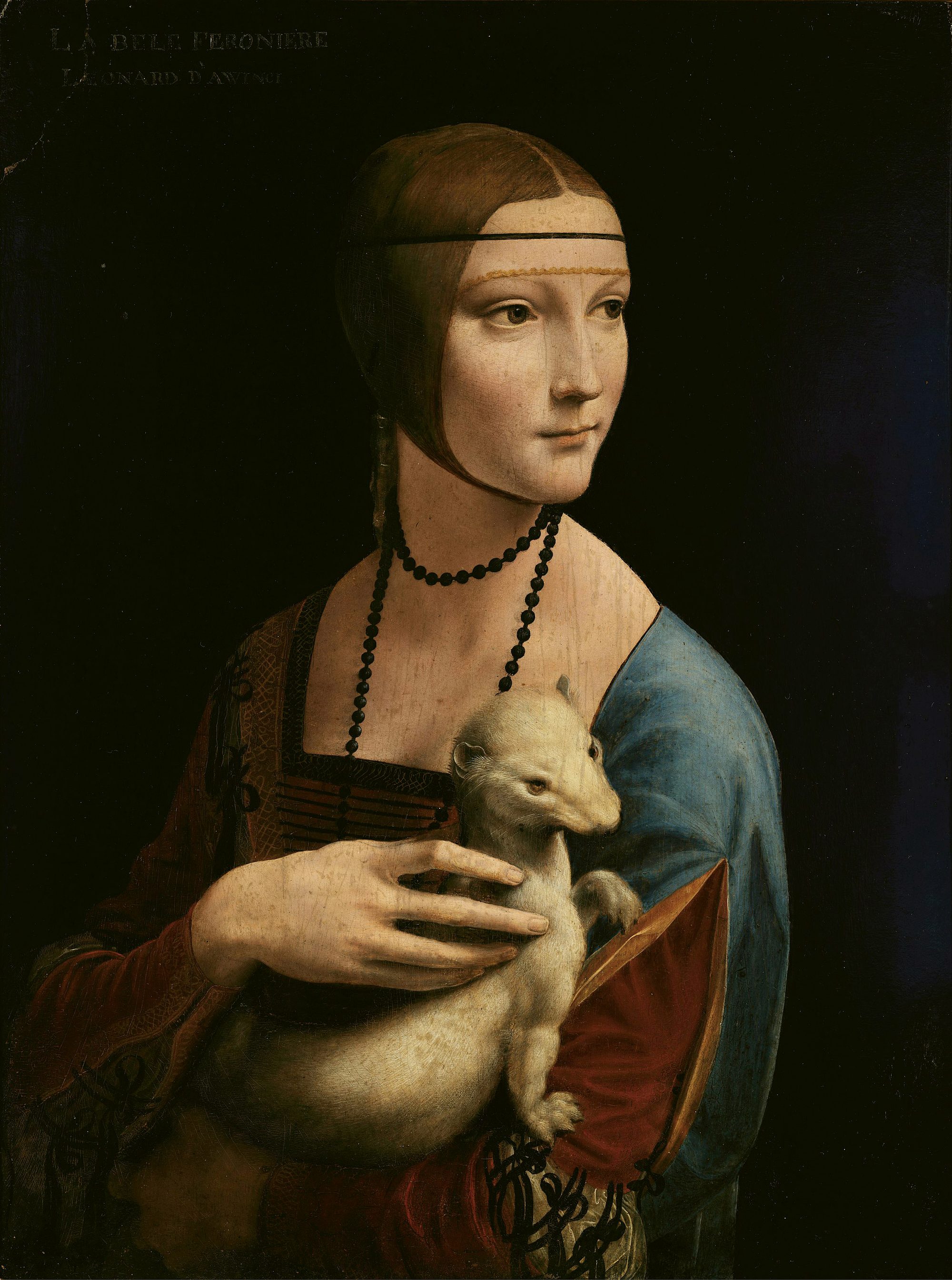 Leonardo da Vinci's Lady with an Ermine, 1489 — the original: Cecilia Gallerani holding an ermine